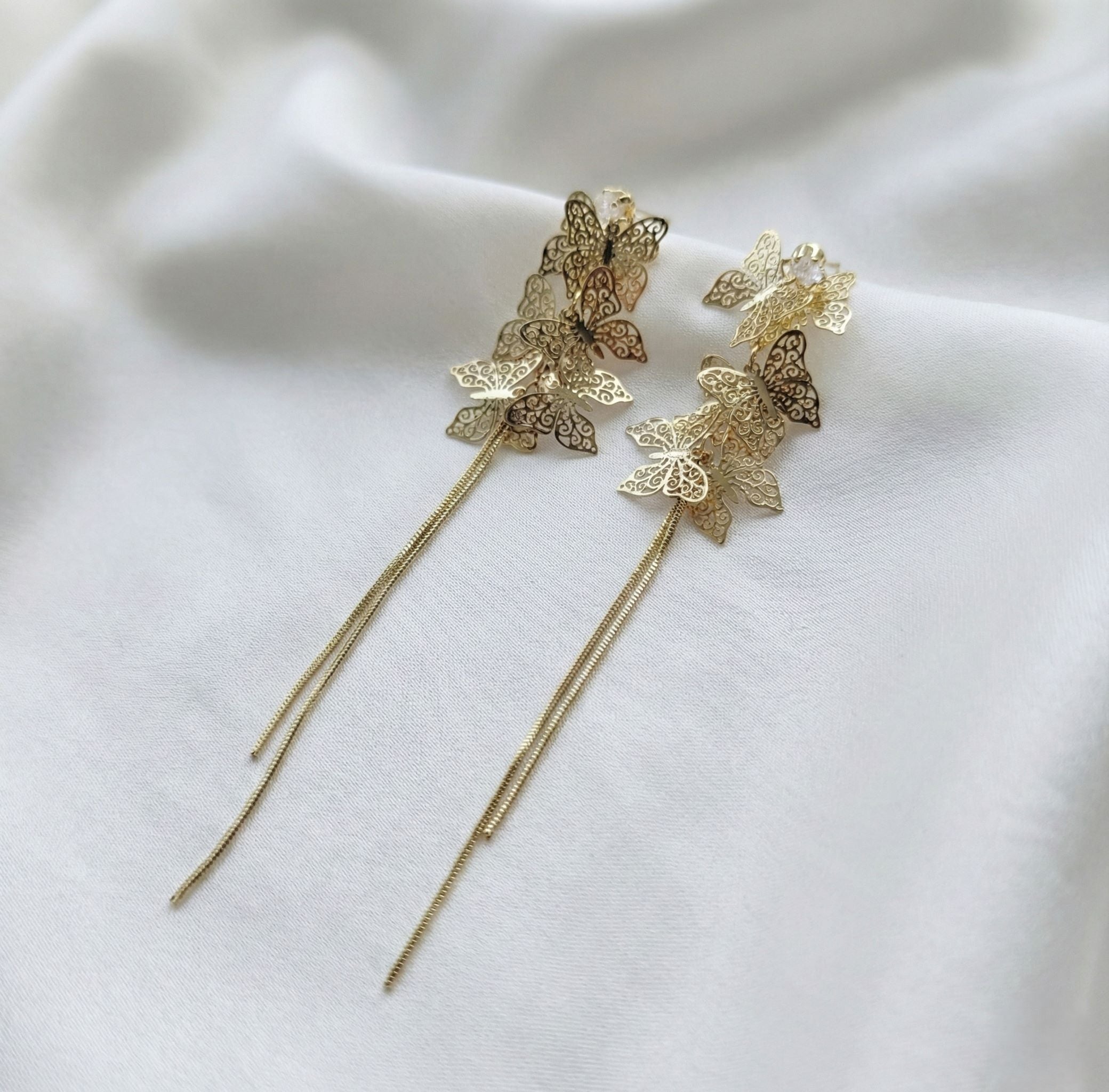 Butterfly Cascade Earrings · Karigaar