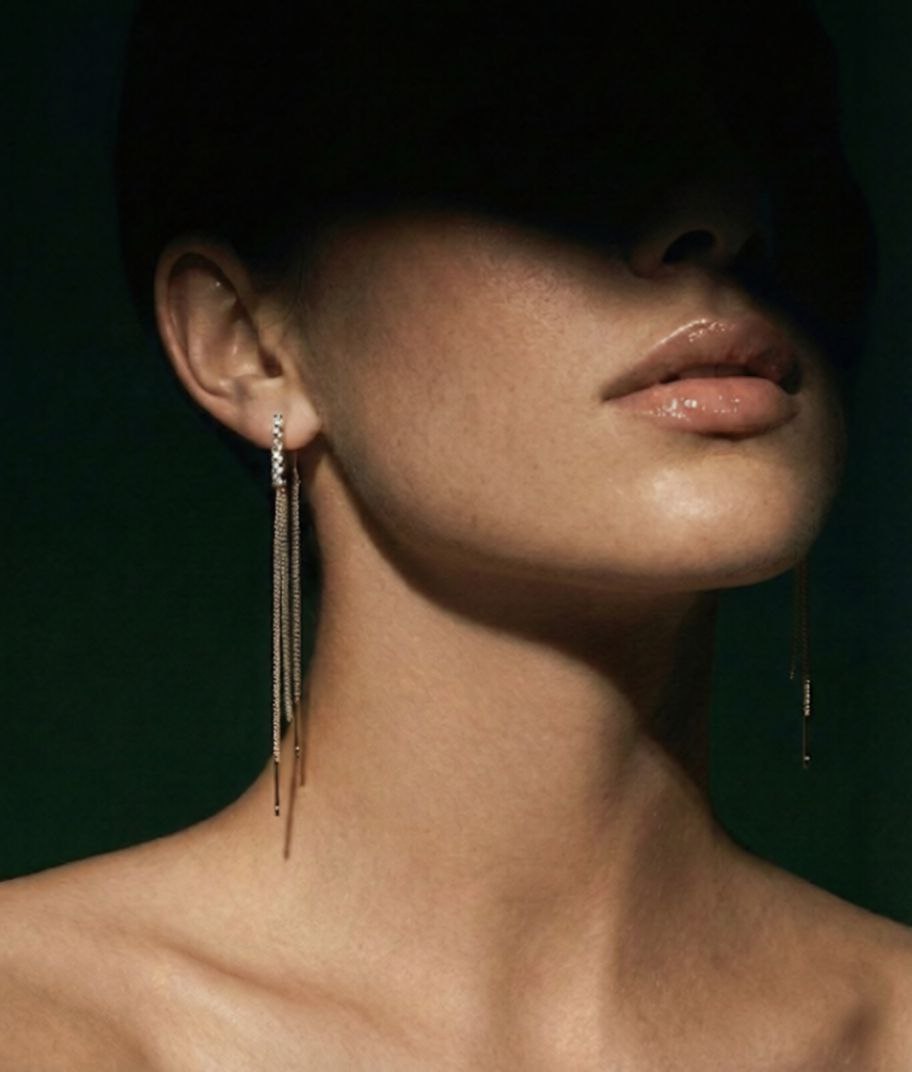 Karigaar Crystal Chain Drop Earrings