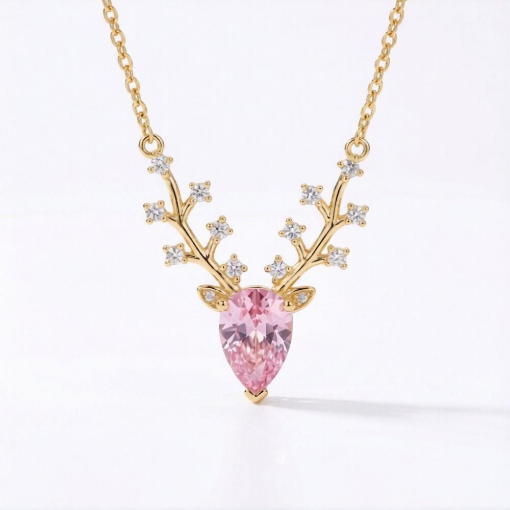 Karigaar Gold Deer Pendant Necklace