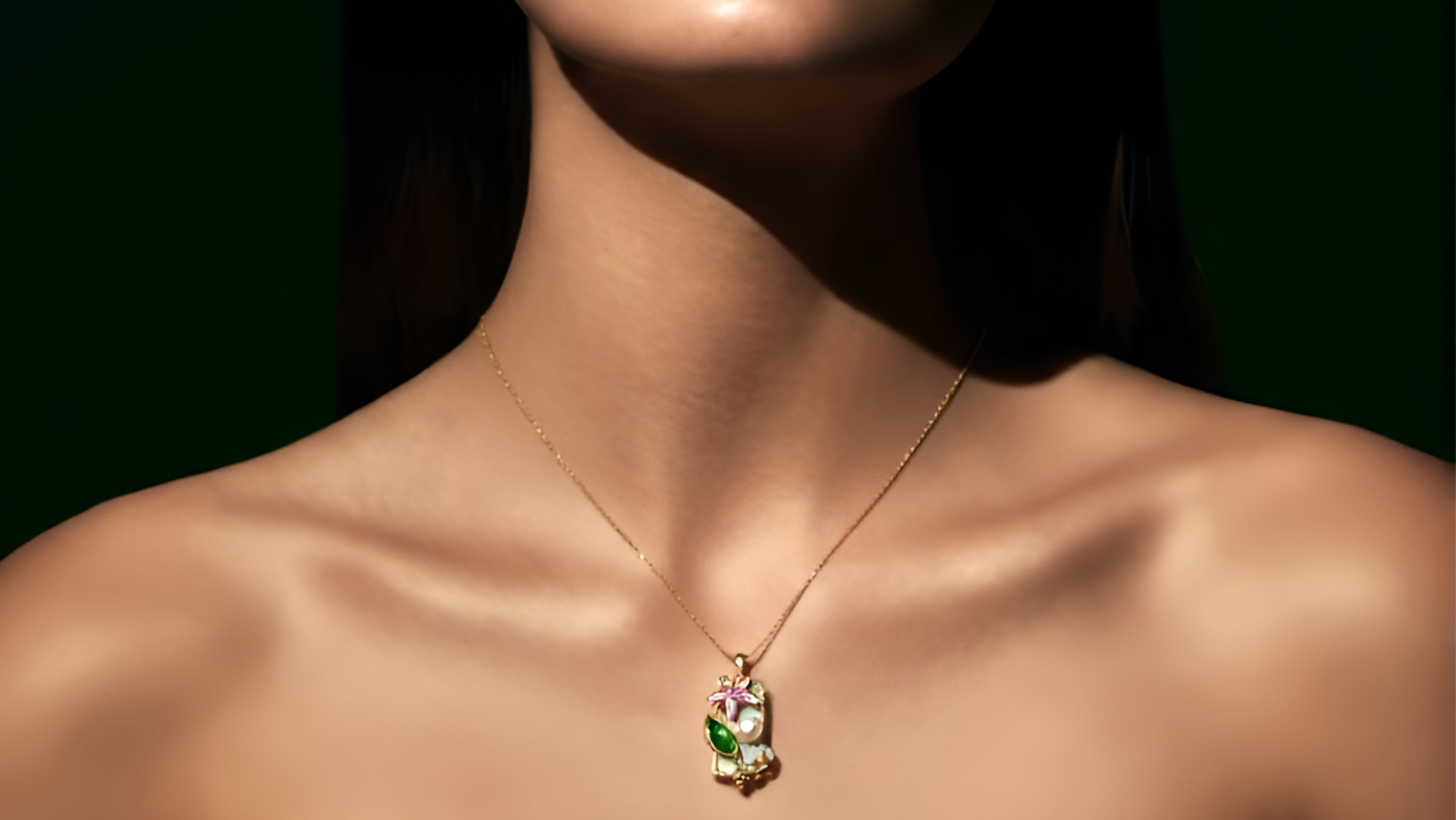 Midnight Bloom Pendant – Modern Floral Statement Piece