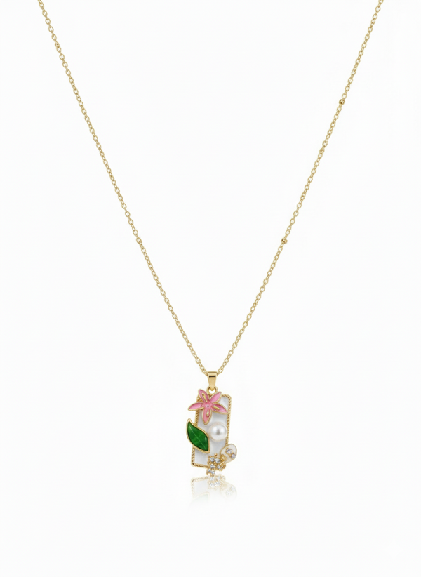 Midnight Bloom Pendant – Modern Floral Statement Piece