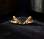 Textured Gold Stud Earrings · Karigaar