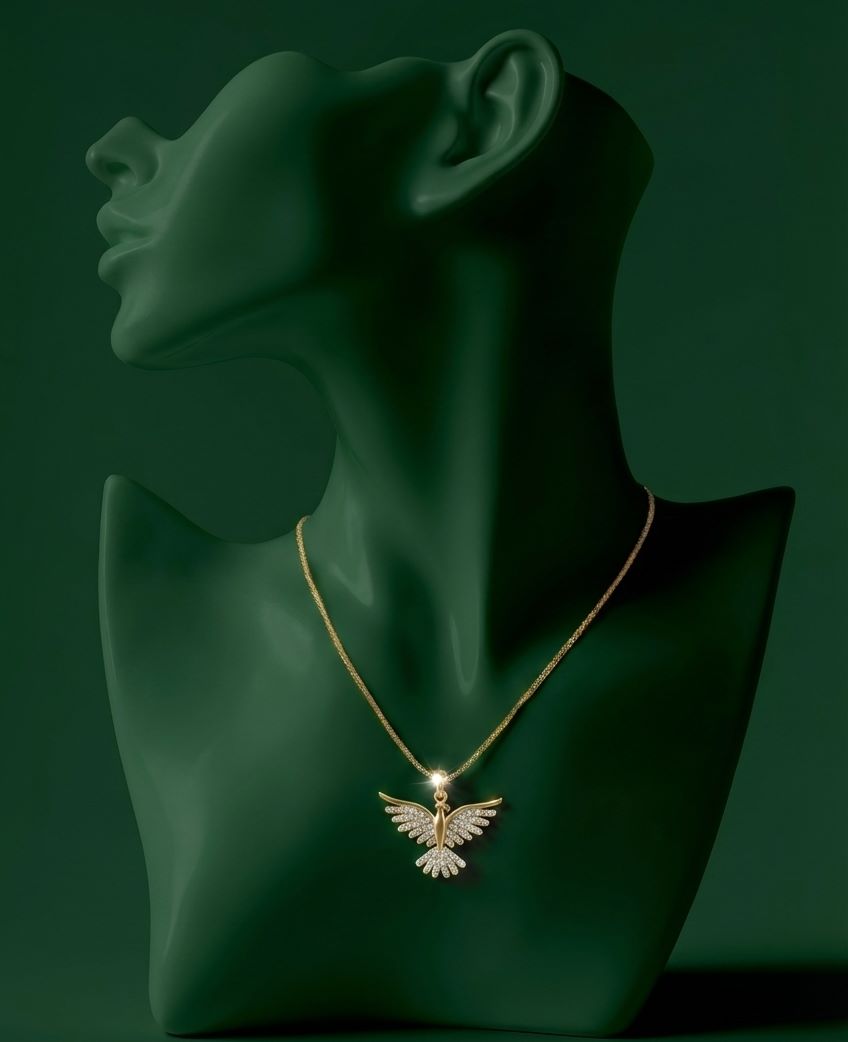 KARIGAAR Celestial Wings Pendant – Graceful Luxury Design